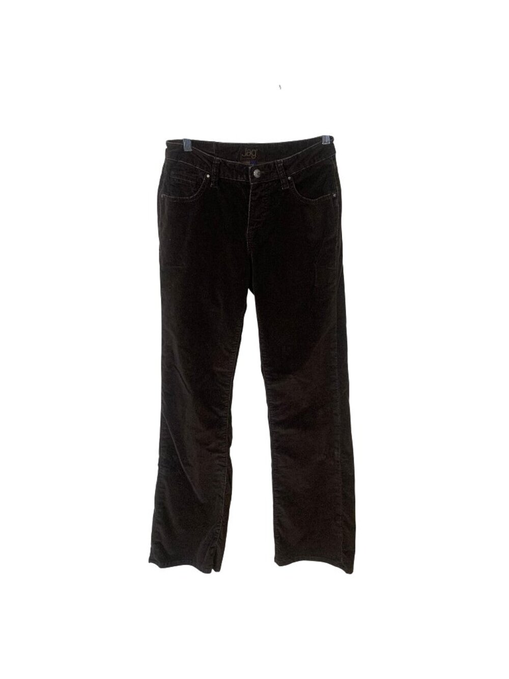 Jag Womens Brown Corduroy Jeans Stretch Pants Size 4 Embroidered Pockets